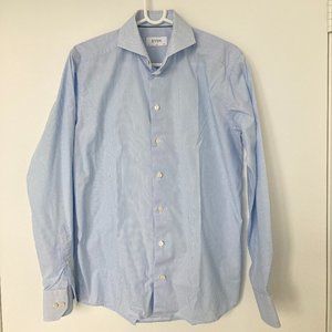 Eton slim white and blue checkered long-sleeved shirt